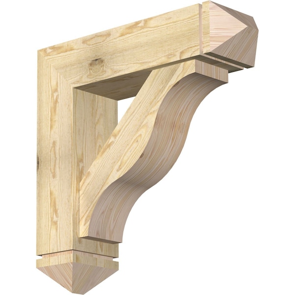 Ekena Millwork Funston Arts and Crafts Rough Sawn Bracket w/ Offset Brace, Douglas Fir, 8"W x 30"D x 30"H BKT0806X30X30FST03RDF - main